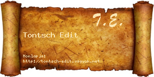 Tontsch Edit névjegykártya
