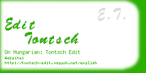 edit tontsch business card